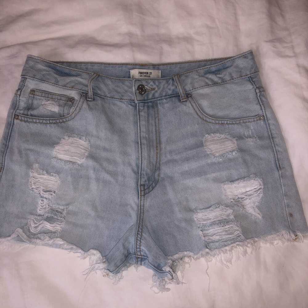 Brand new distressed jean shorts!